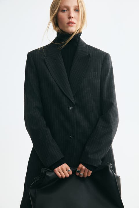 Long Jacket With Shoulder Pads