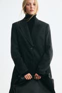 H&M Long Jacket With Shoulder Pads