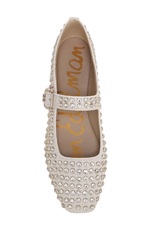 Sam Edelman Michaela Gem Mary Jane Flat Modern Ivory Twill In Modern Ivory