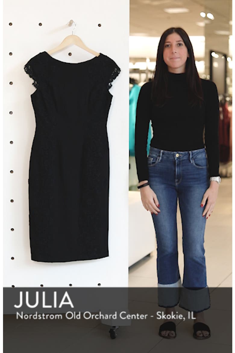 Lace Detail Crepe Sheath Dress video