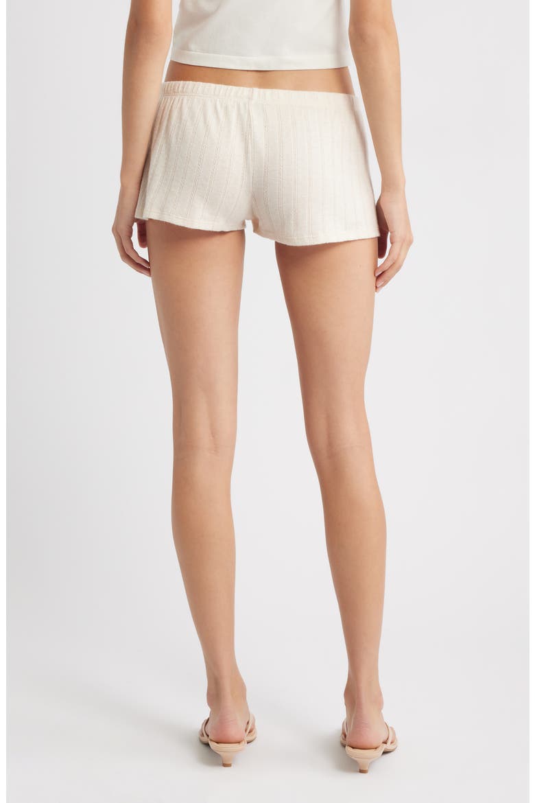 The Luna Low Rise Rib Cashmere Blend Shorts, Alternate, color, TAN IVORY