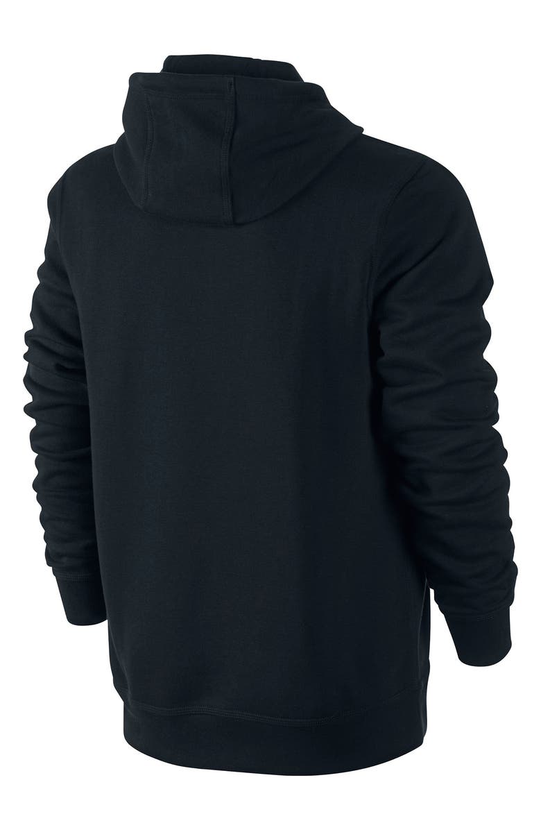Nike Swoosh Pullover Hoodie, Alternate, color, Black/ White