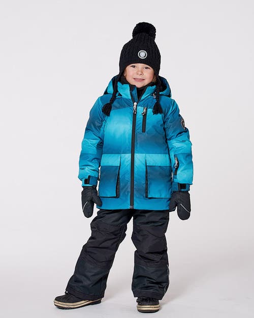 Deux Par Deux Boy Two-piece Play Snowsuit With Jacket And Solid Pant In Blue