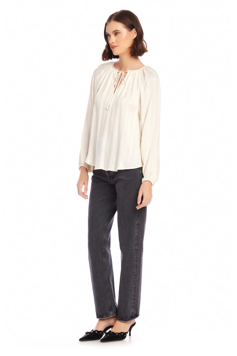 Joplin Stripe Long Sleeve Peasant Top, Alternate, color, CREAM