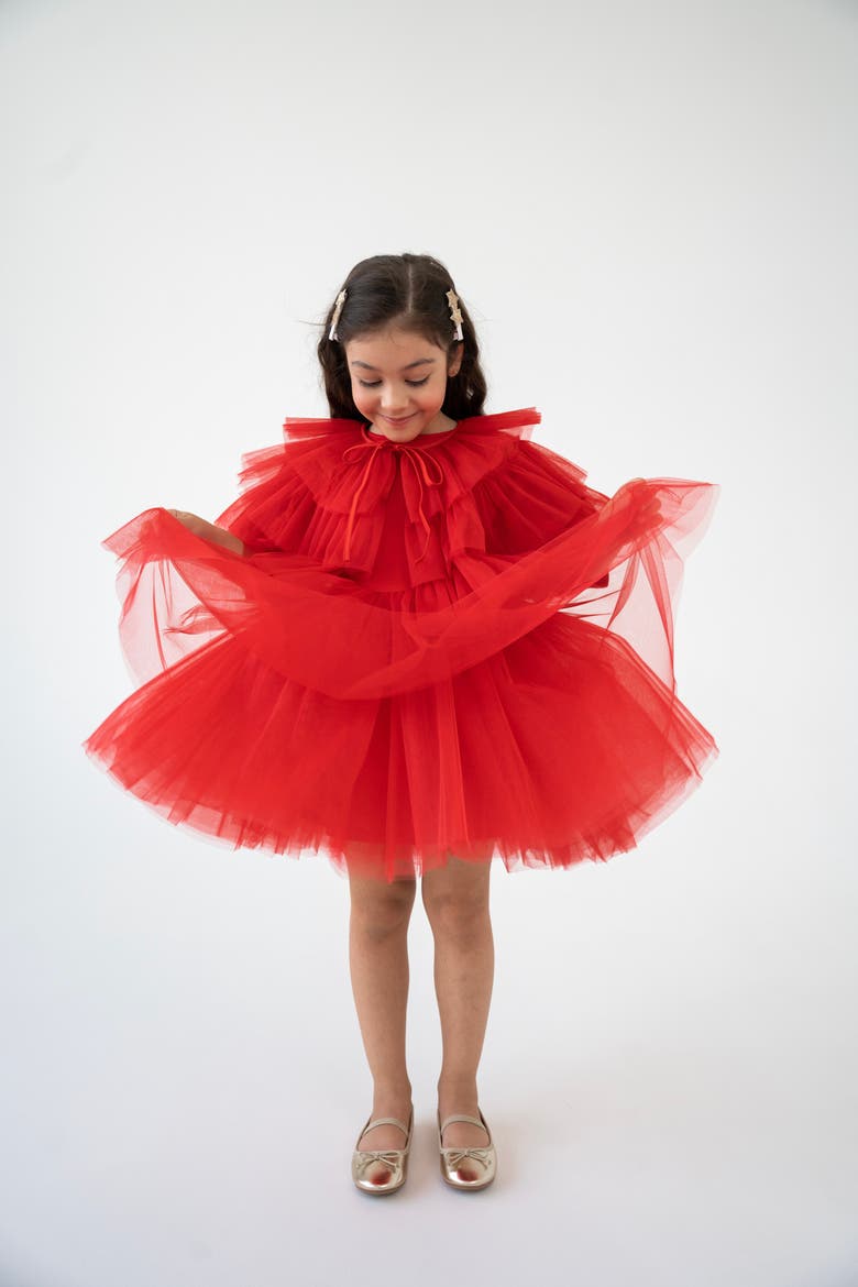 Heart Tulle Dress Set, Alternate, color, Red Love