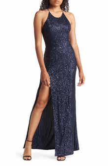 Love By Design Bernadette Sequin Open Back Dress