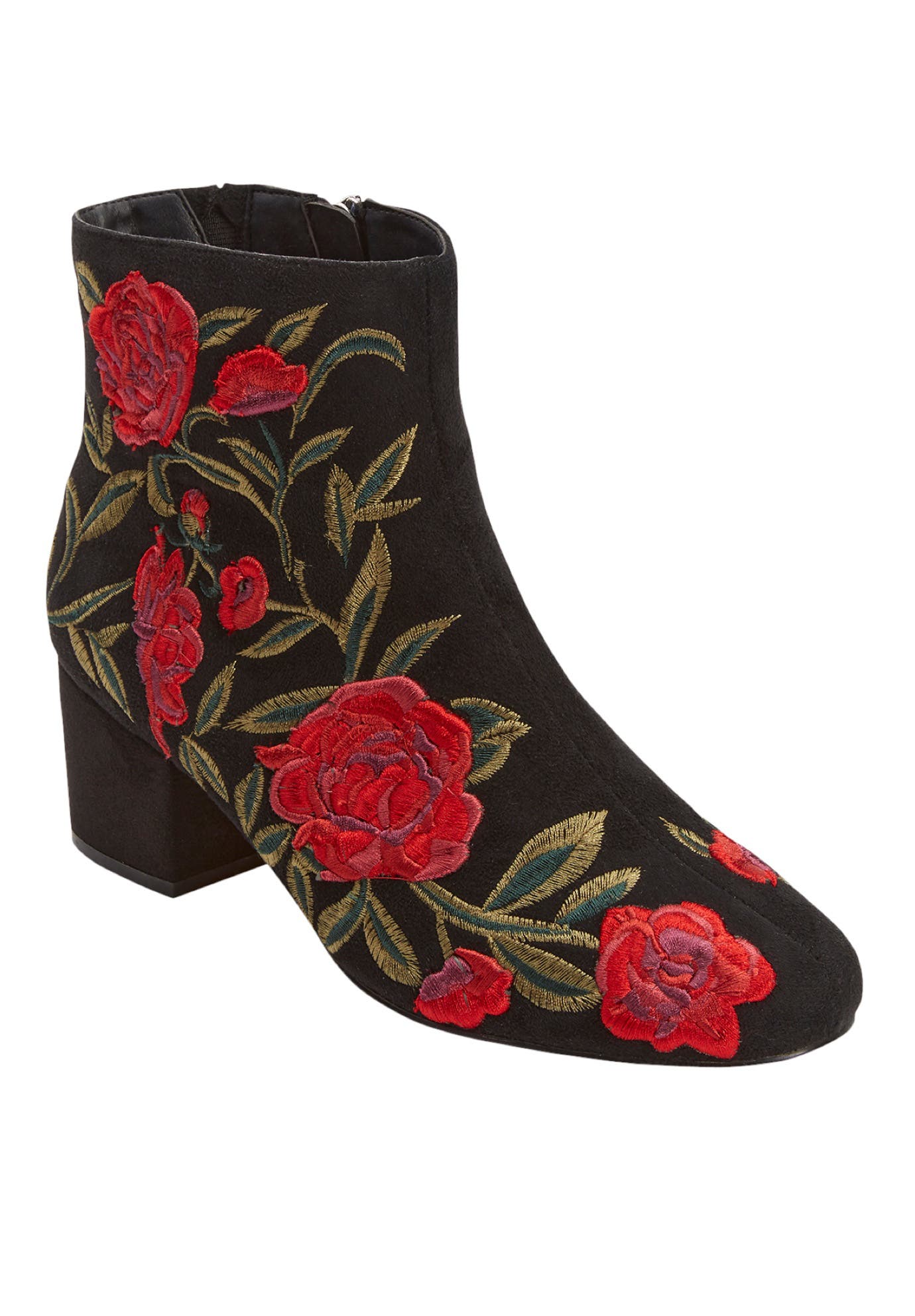 Comfortview The Sidney Bootie, Main, color, Black Embroidery