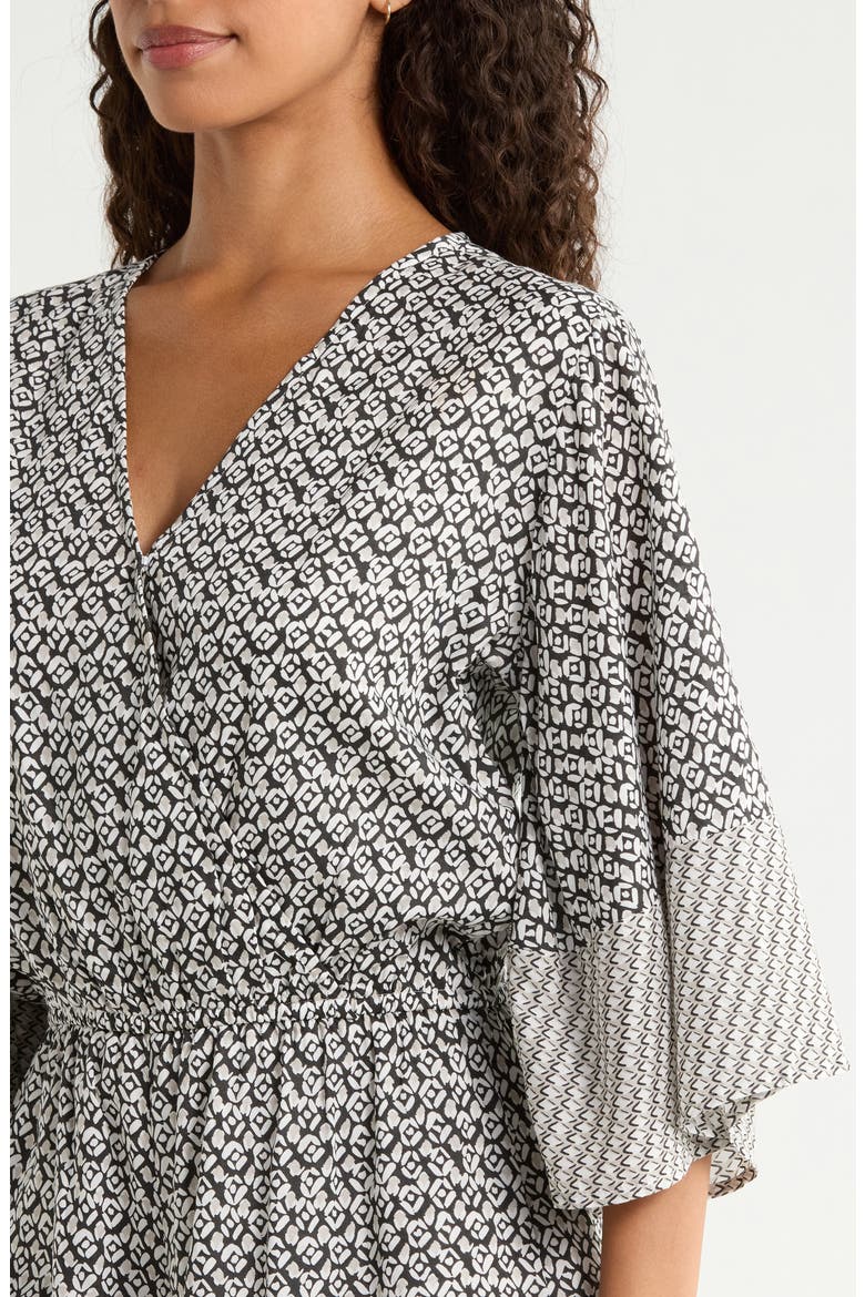 Print Cover-Up Romper, Alternate, color, BLACK ZINA
