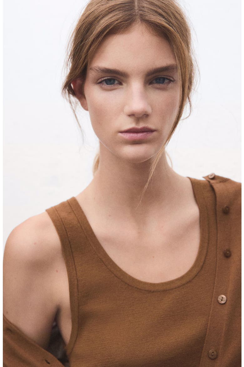 Wool & Cotton Sweater Tank, Alternate, color, TOBACCO BROWN