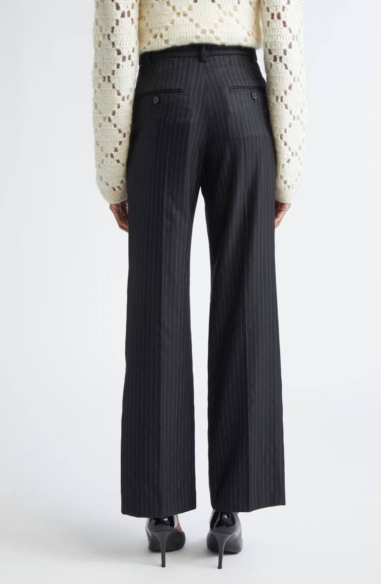 Isabel Marant Noanda Pinstripe Wool Blend Pants, Alternate, color, Black