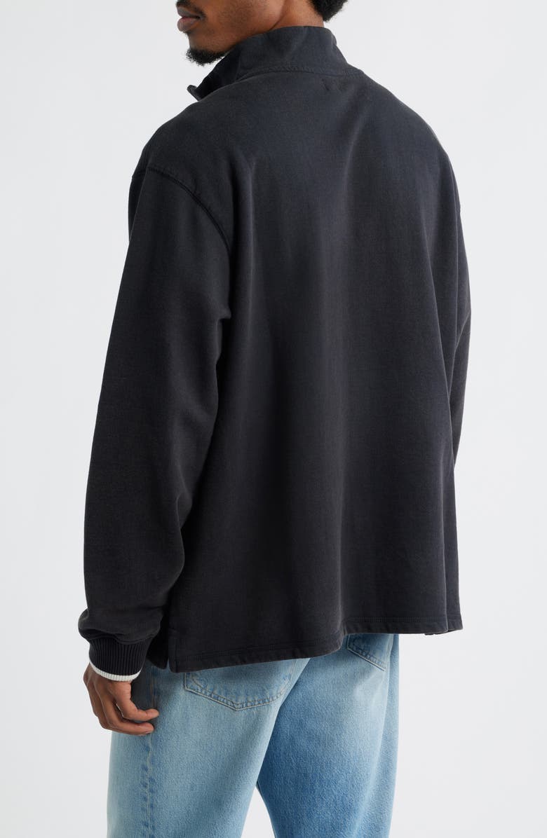 BDG Urban Outfitters Dust Quarter Zip Cotton Sweatshirt, Alternate, color, Navy