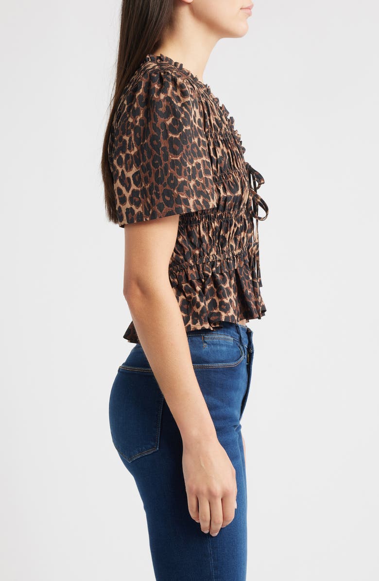 Rails Portia Shirred Top, Alternate, color, Brown Nala