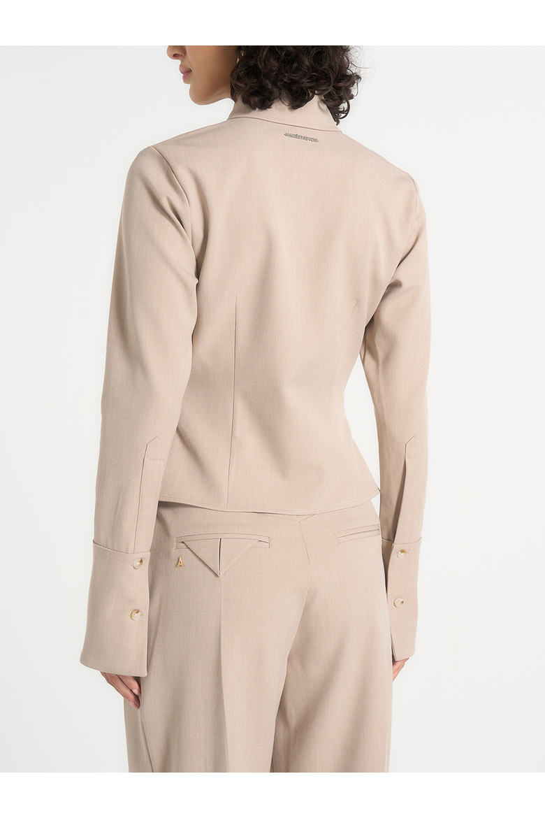 Sonia Tailored Cinch Shirt, Alternate, color, Beige