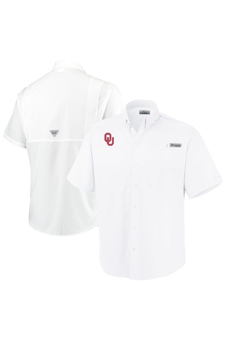 Men's Columbia White Oklahoma Sooners Big & Tall Collegiate Tamiami Button-Down Shirt, Main, color, White