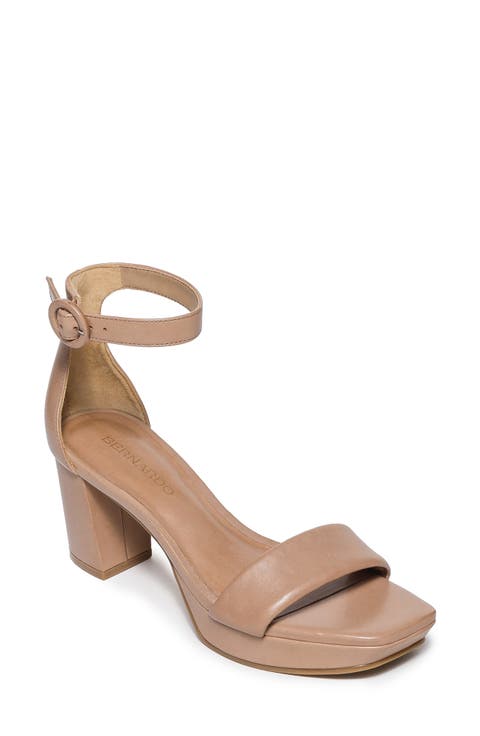 Carla Square Toed Ankle Strap Sandal (Women)