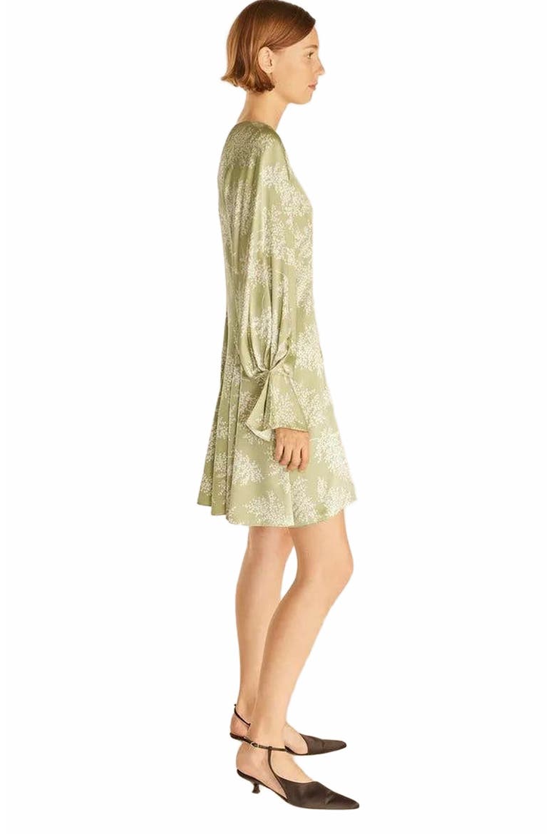 Godet Dress, Alternate, color, Arden Fern Linen Combo