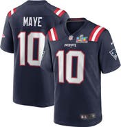 Nike Men's Nike Drake Maye Navy New England Patriots Super Bowl LX Patch Game Jersey