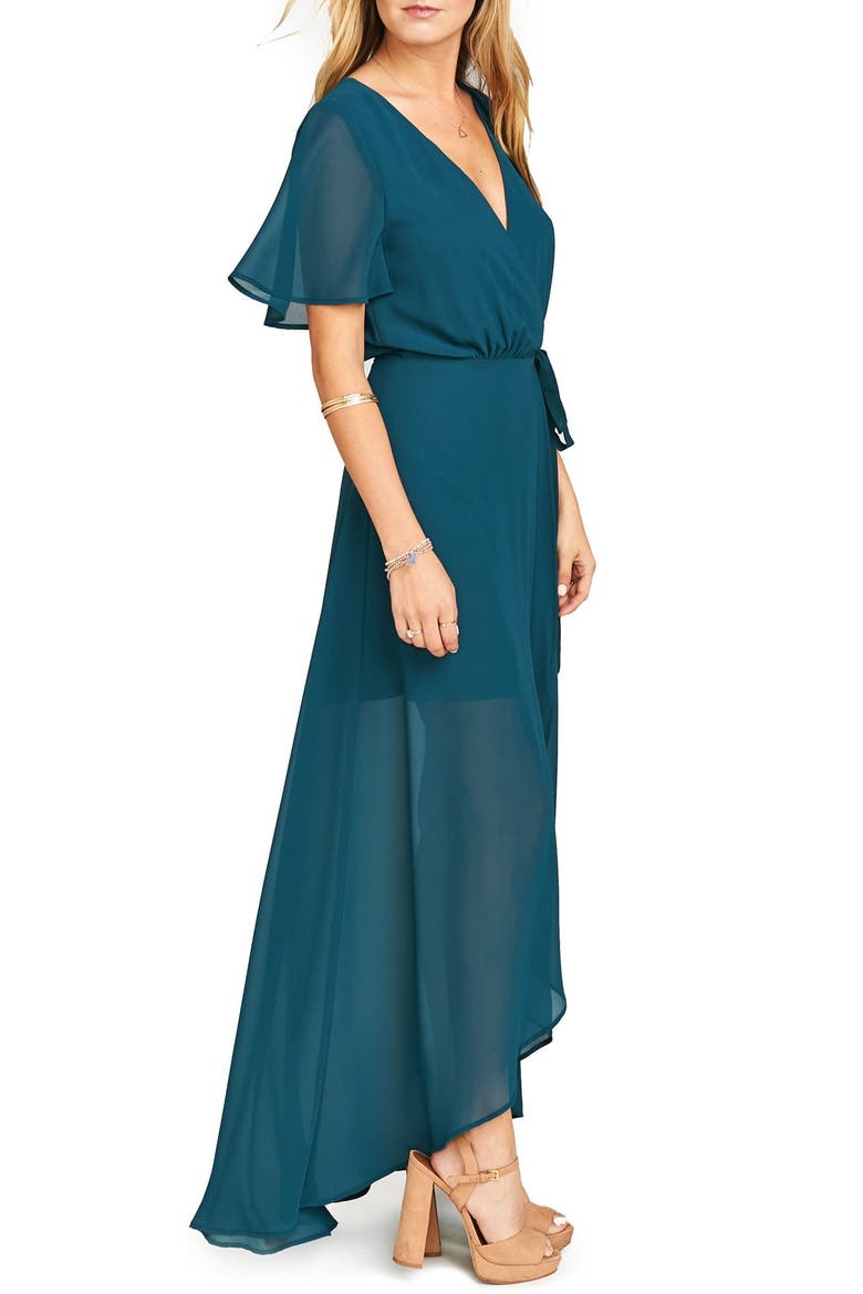Sophia Wrap Dress, Alternate, color, DEEP JADE