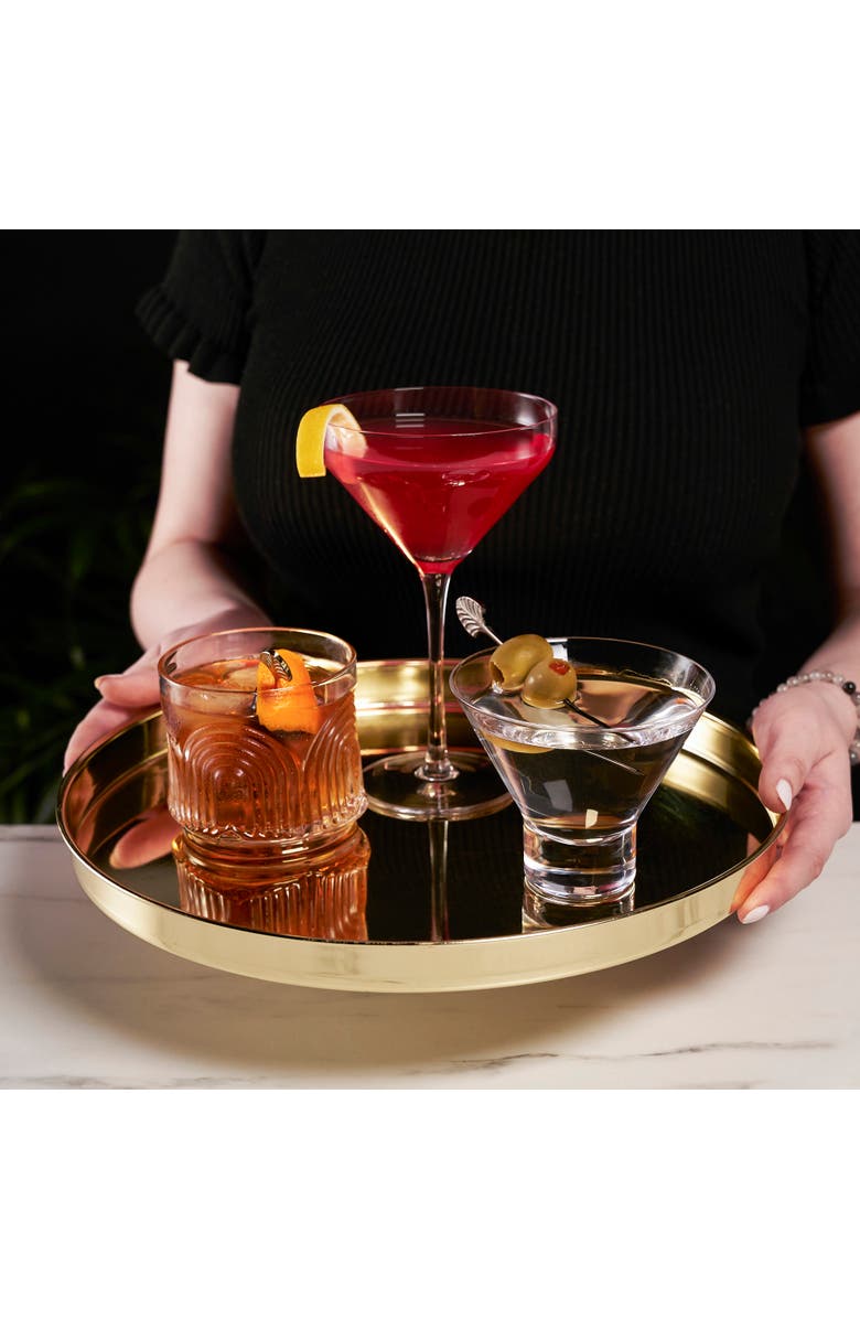 Viski Belmont Round Serving Tray, Alternate, color, Gold