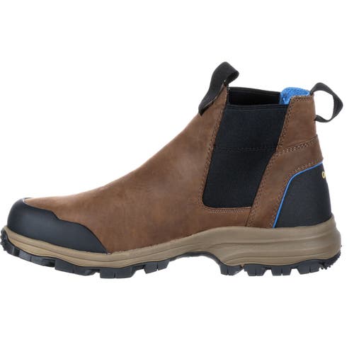 Georgia Boot Slipresistant Waterproofchelsea Work Romeo Boot In Brown