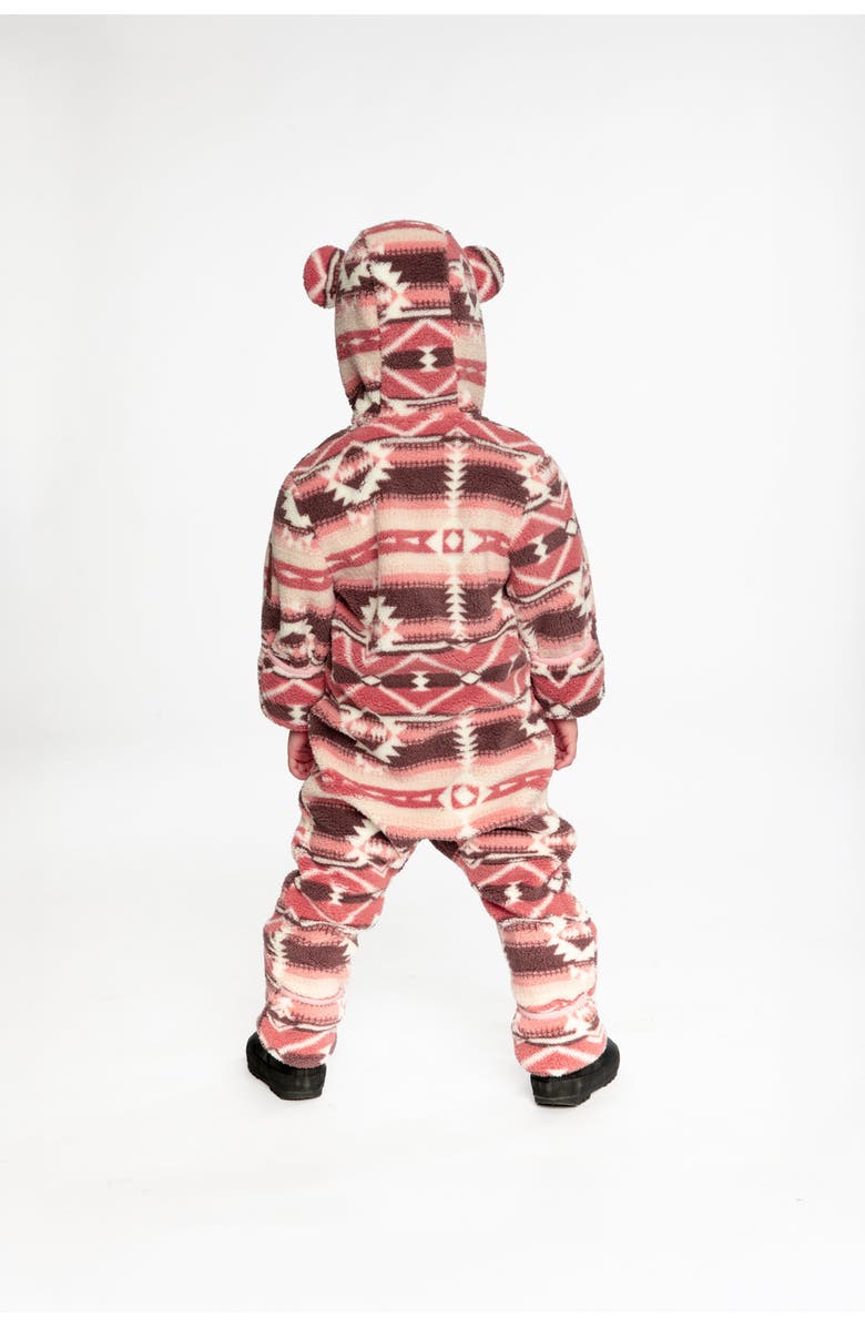 Deux par Deux Mid-Season Fleece Animal Ear Hood Fold-Over One-Piece Outerwear, Alternate, color, 