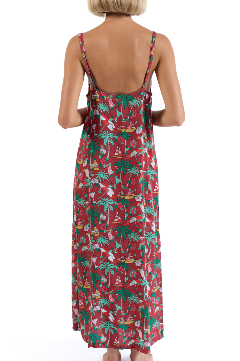 Margaritaville by Kenny Flowers - The Christmas Island Beach Dress, Alternate, color, Red