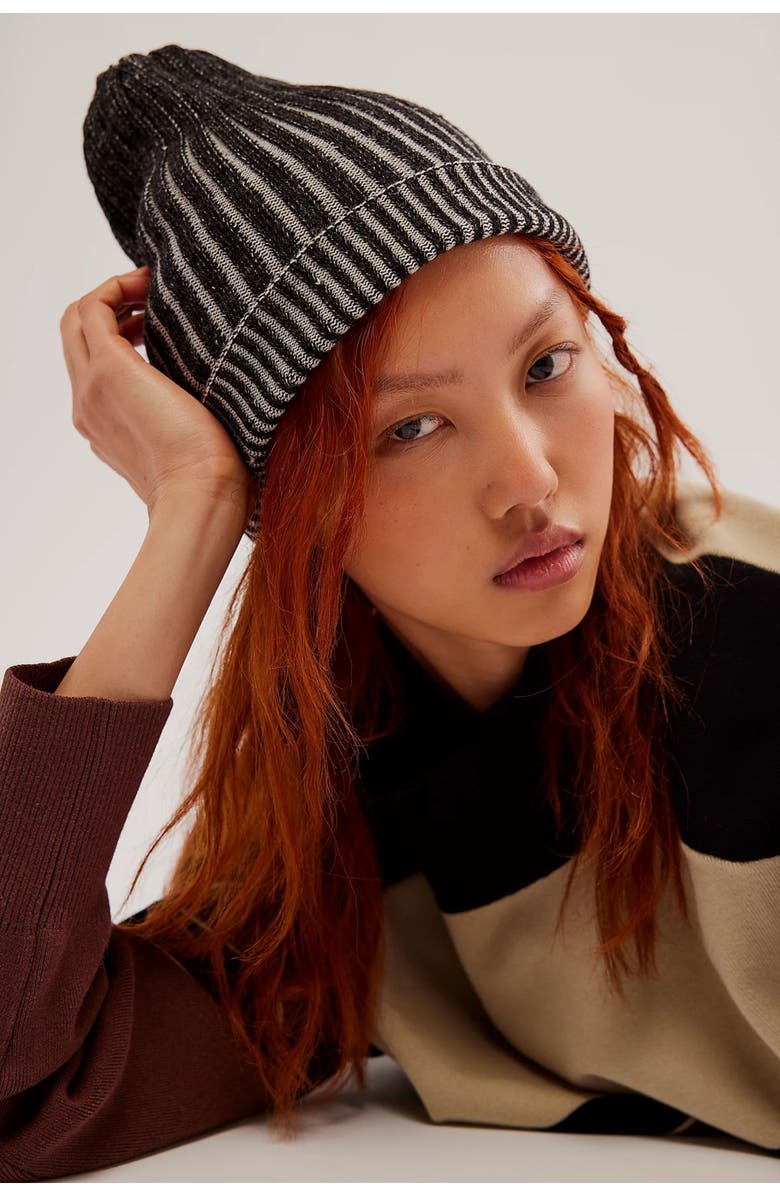 SAACHI Slouchy Rib Knit Beanie, Alternate, color, 