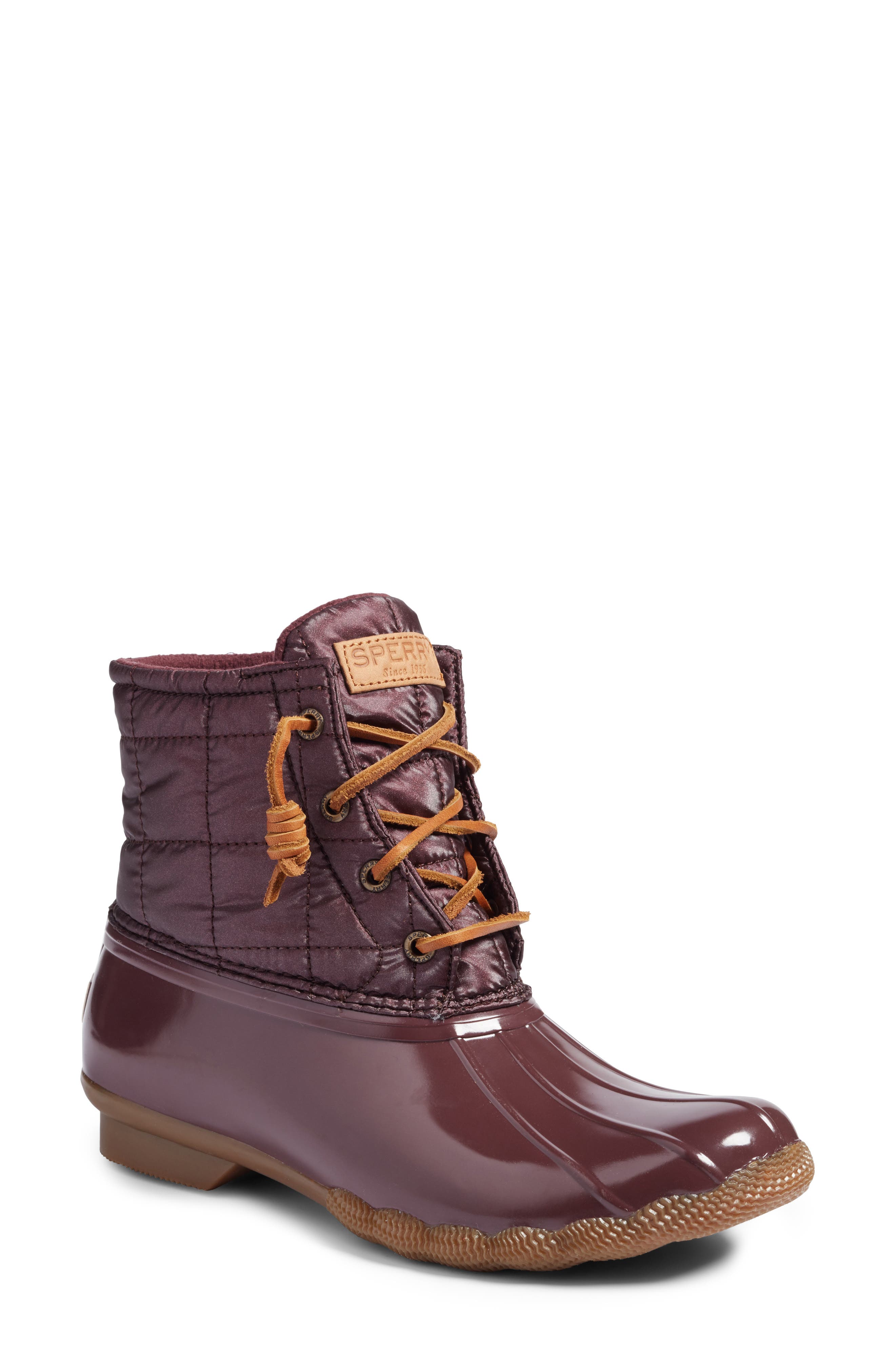 'Saltwater' Waterproof Rain Boot, Main, color, GRAPE