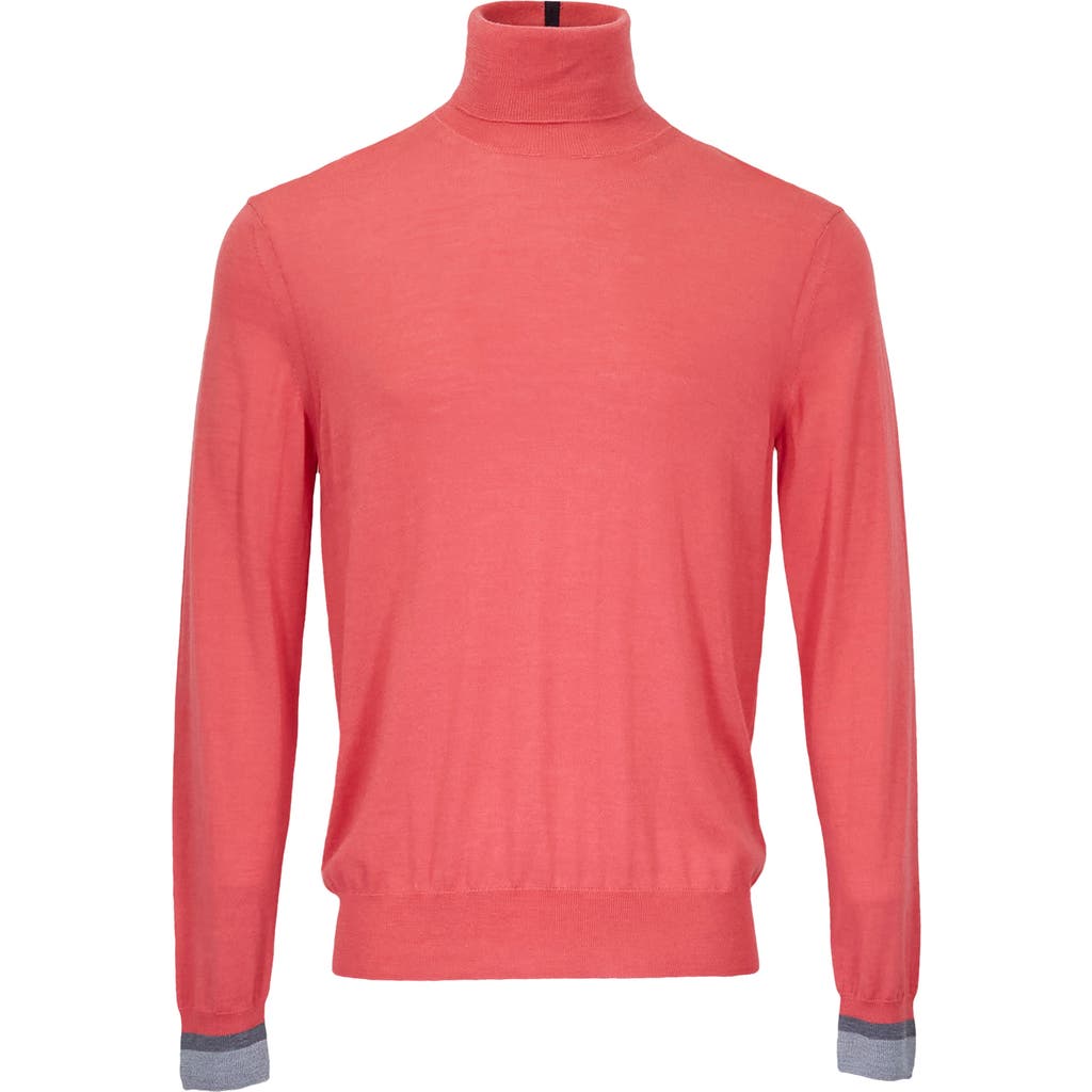 Lords Of Harlech Ronald Merino Wool Turtleneck Sweater In Pink