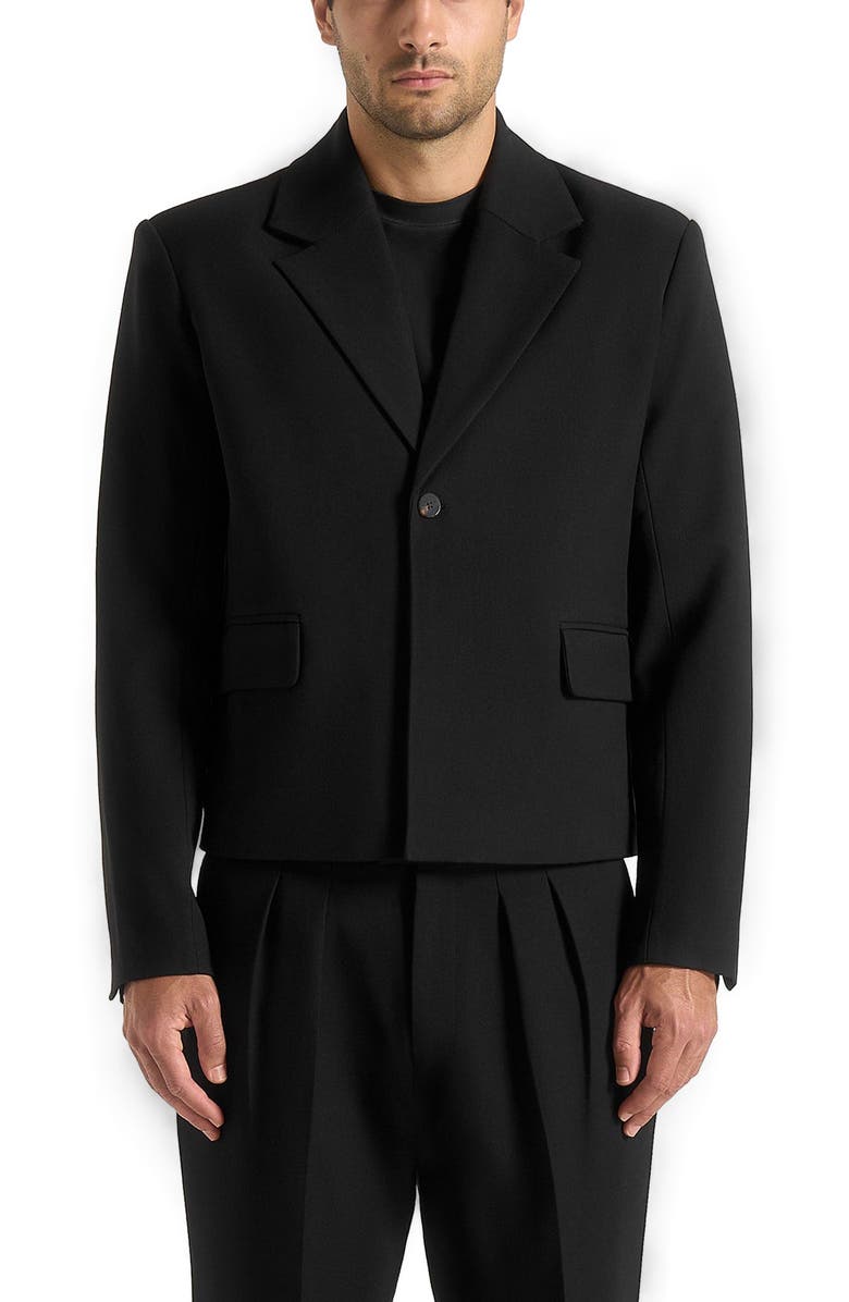 Manière De Voir Silas Tailored Cropped Blazer, Alternate, color, Black