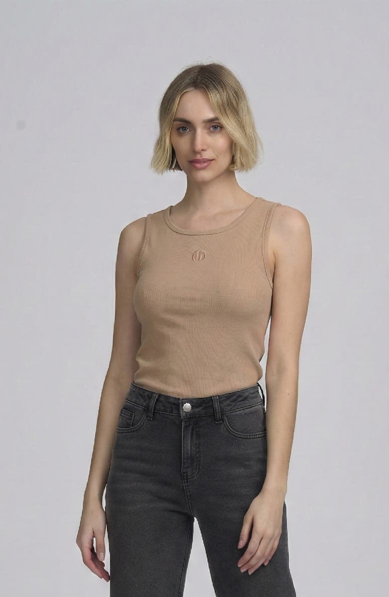 ELLE Collection 2 Pack ELLE Logo Tank, Main, color, Mocha/Navy