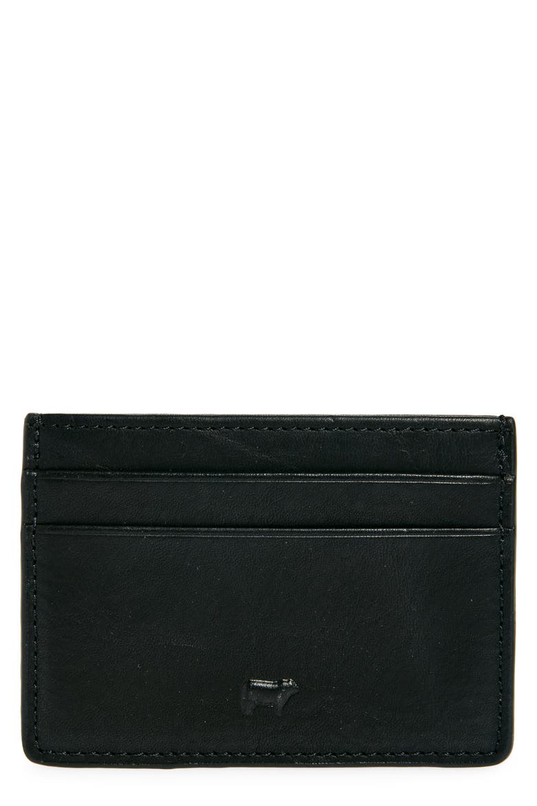 Front Pocket Leather Card Case, Main, color, BLACK