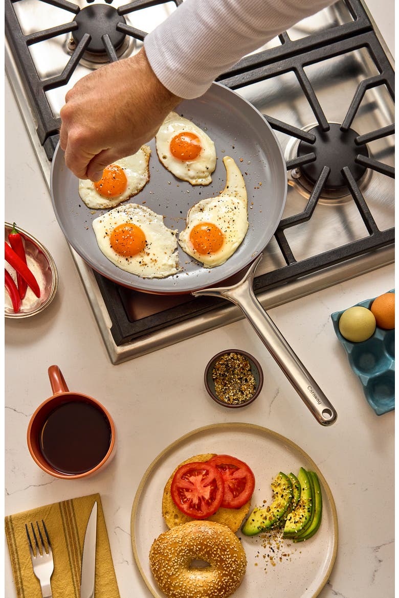 12-Inch Ceramic Nonstick Fry Pan, Alternate, color, NAVY