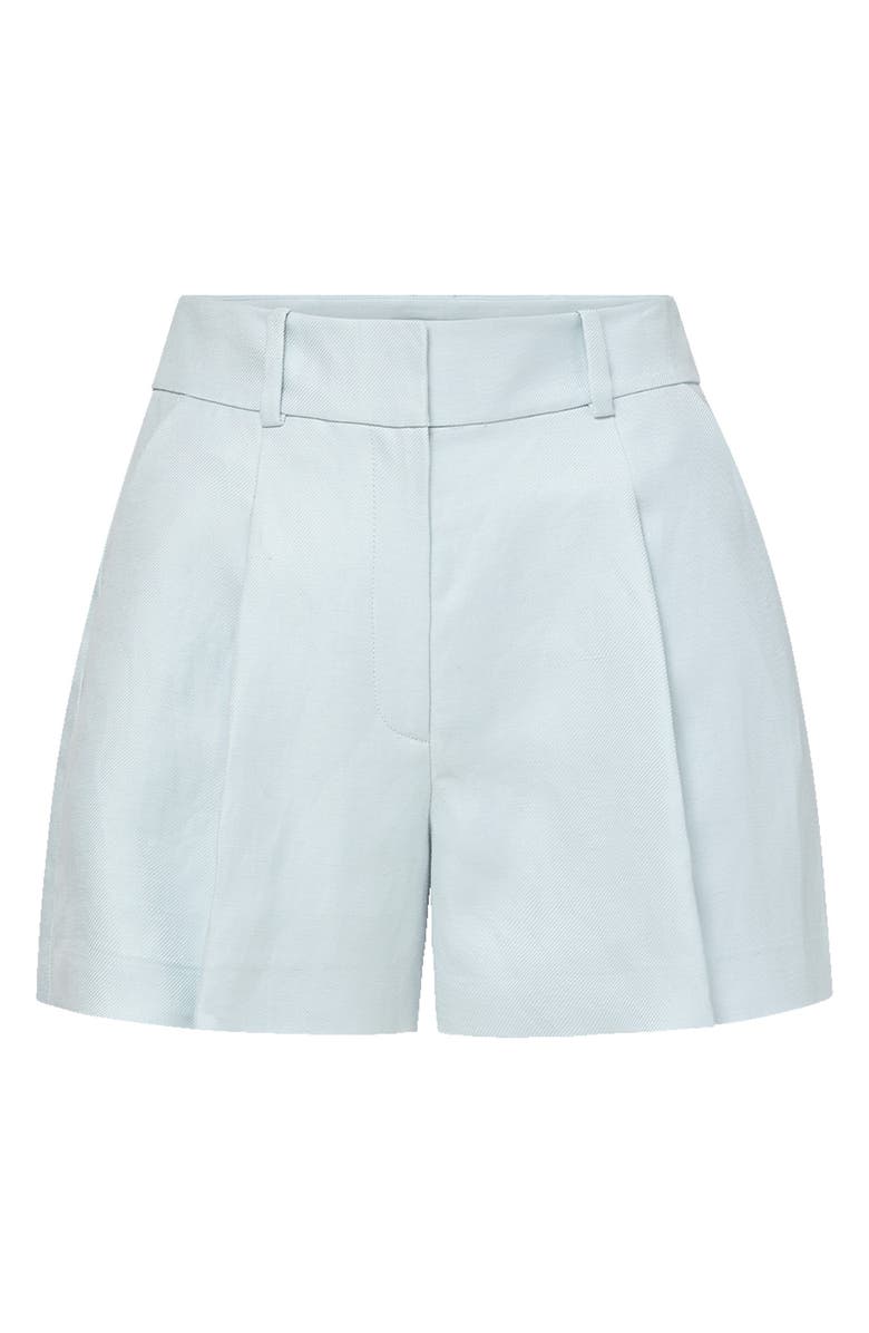 Veronica Beard Craig High Waist Cotton Blend Twill Shorts, Alternate, color, River Mist