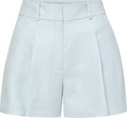 Veronica Beard Craig High Waist Cotton Blend Twill Shorts