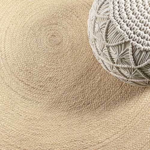 Jonathan Y Zara Braided Coastal Cottage Round Jute Round Area Rug In Ivory