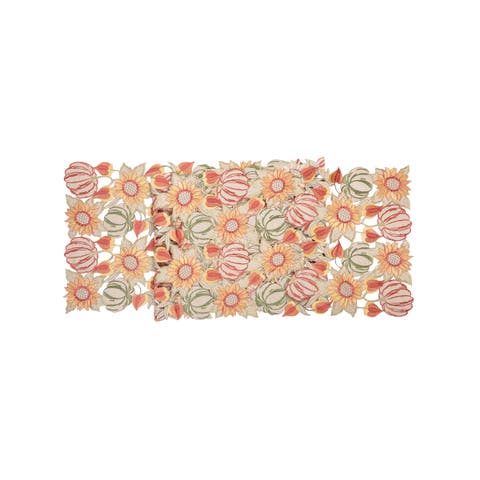 Pumpkins Sunflower Autumn Table Runner 15" x 68"