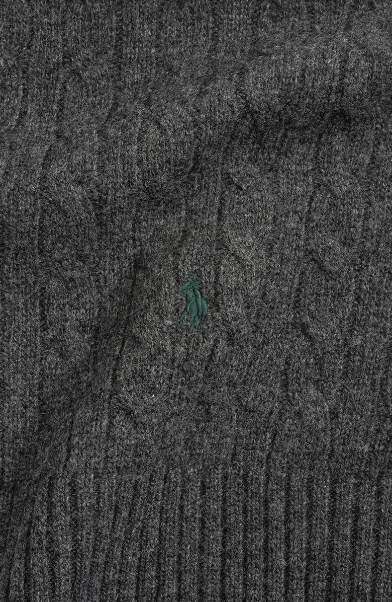 Polo Ralph Lauren Classic Cable Scarf, Alternate, color, Barclay Grey Heather