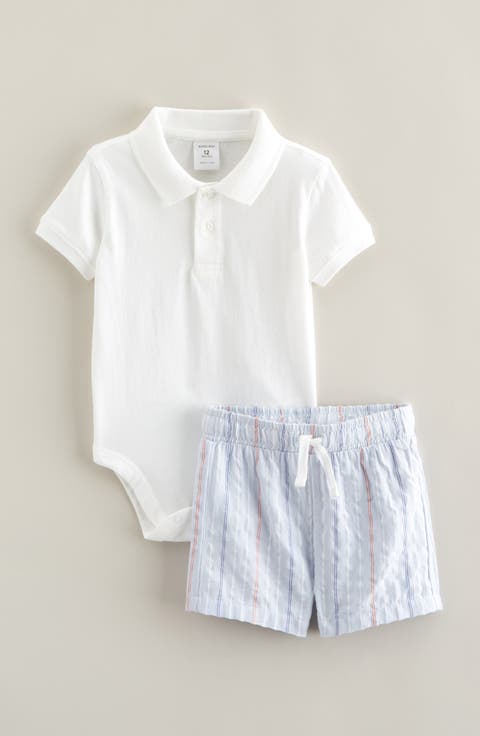 Cotton Polo Bodysuit & Shorts Set (Baby)
