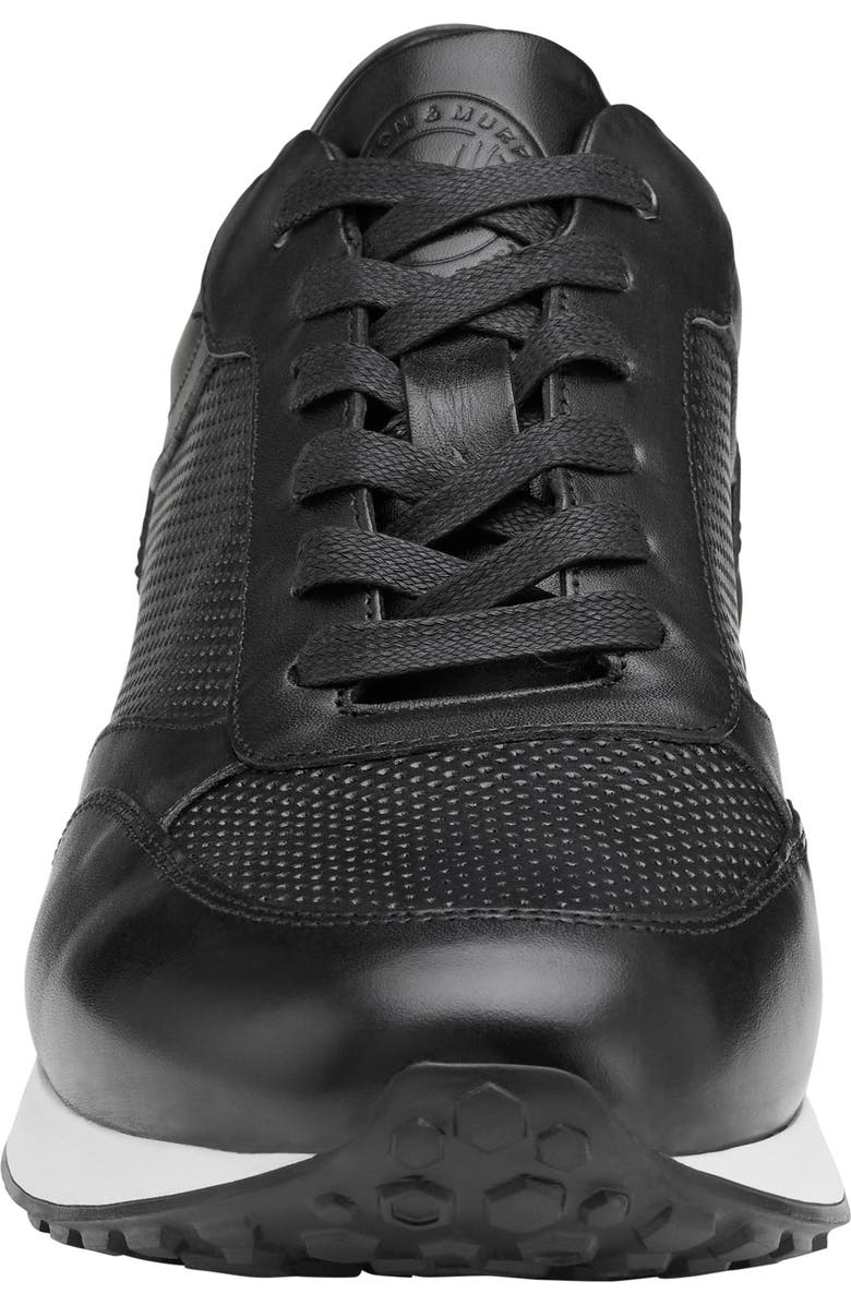 Johnston & Murphy Briggs Perforated Sneaker, Alternate, color, Black Italian Calfskin