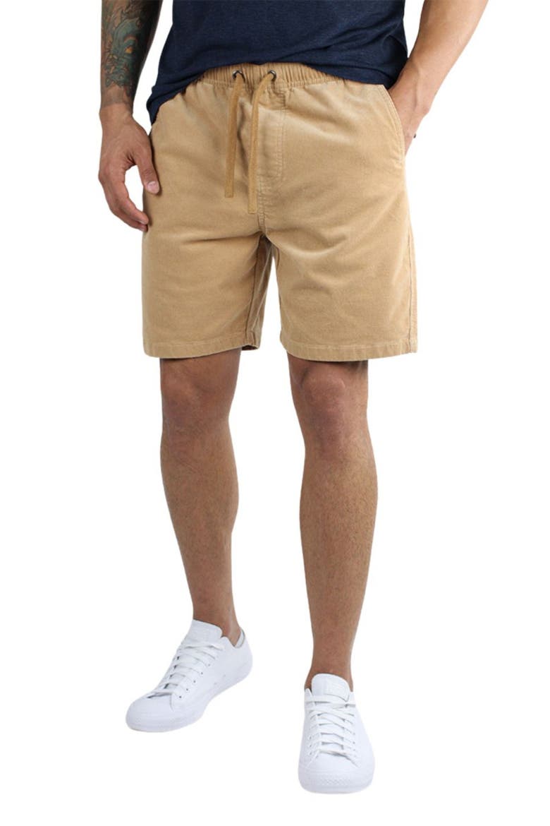 Stretch Corduroy Pull-On Shorts, Main, color, KHAKI