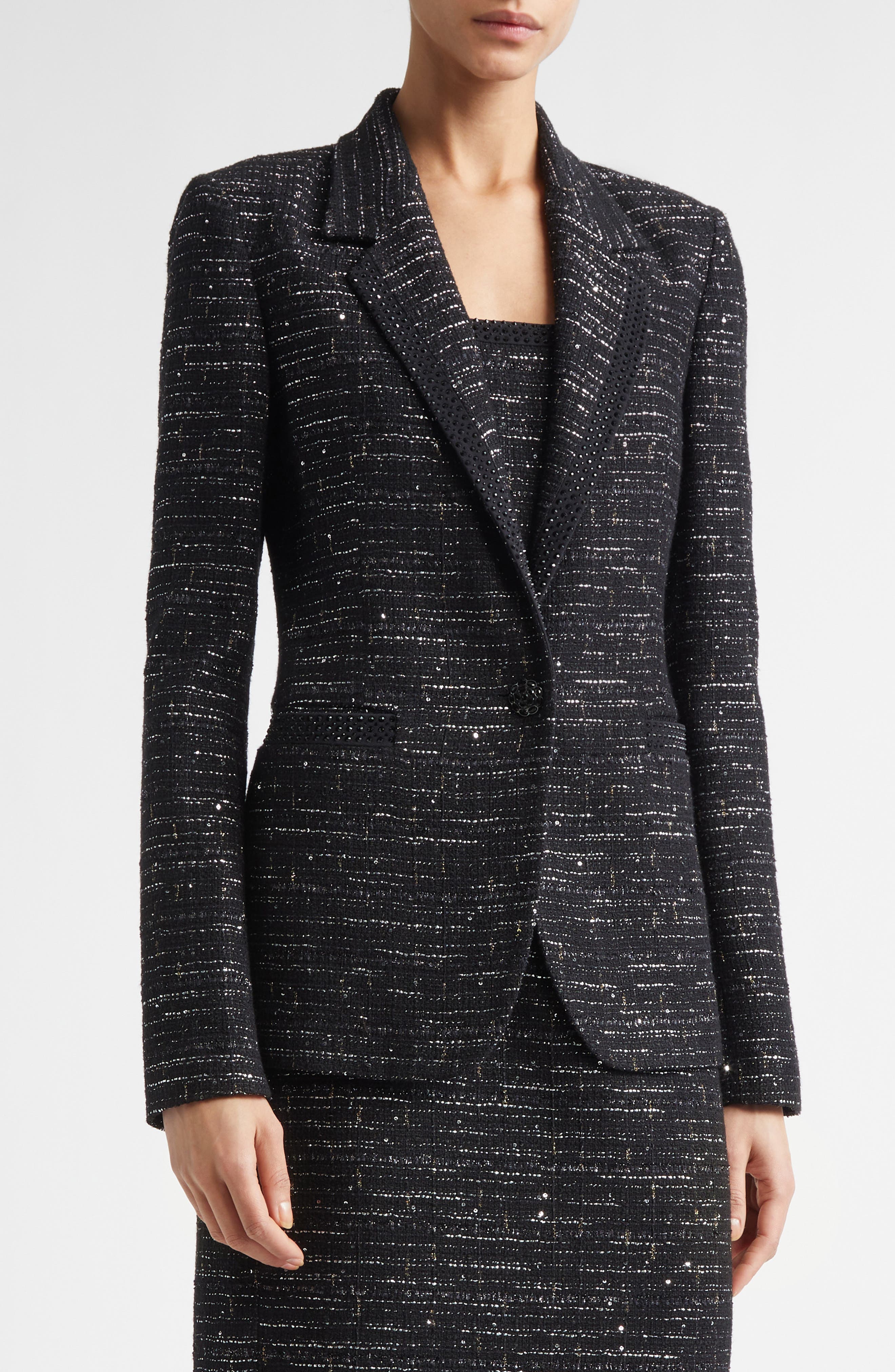 Cannes Stud Trim Tweed Jacket