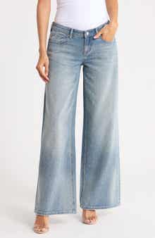 Rhinestone Low Rise Wide Leg Jeans