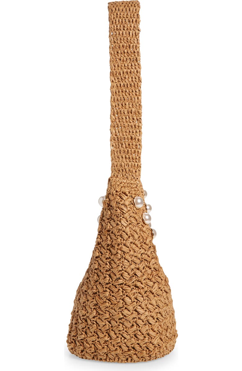 BTB Los Angeles Keli Imitation Pearl Hobo Bag, Alternate, color, Sand