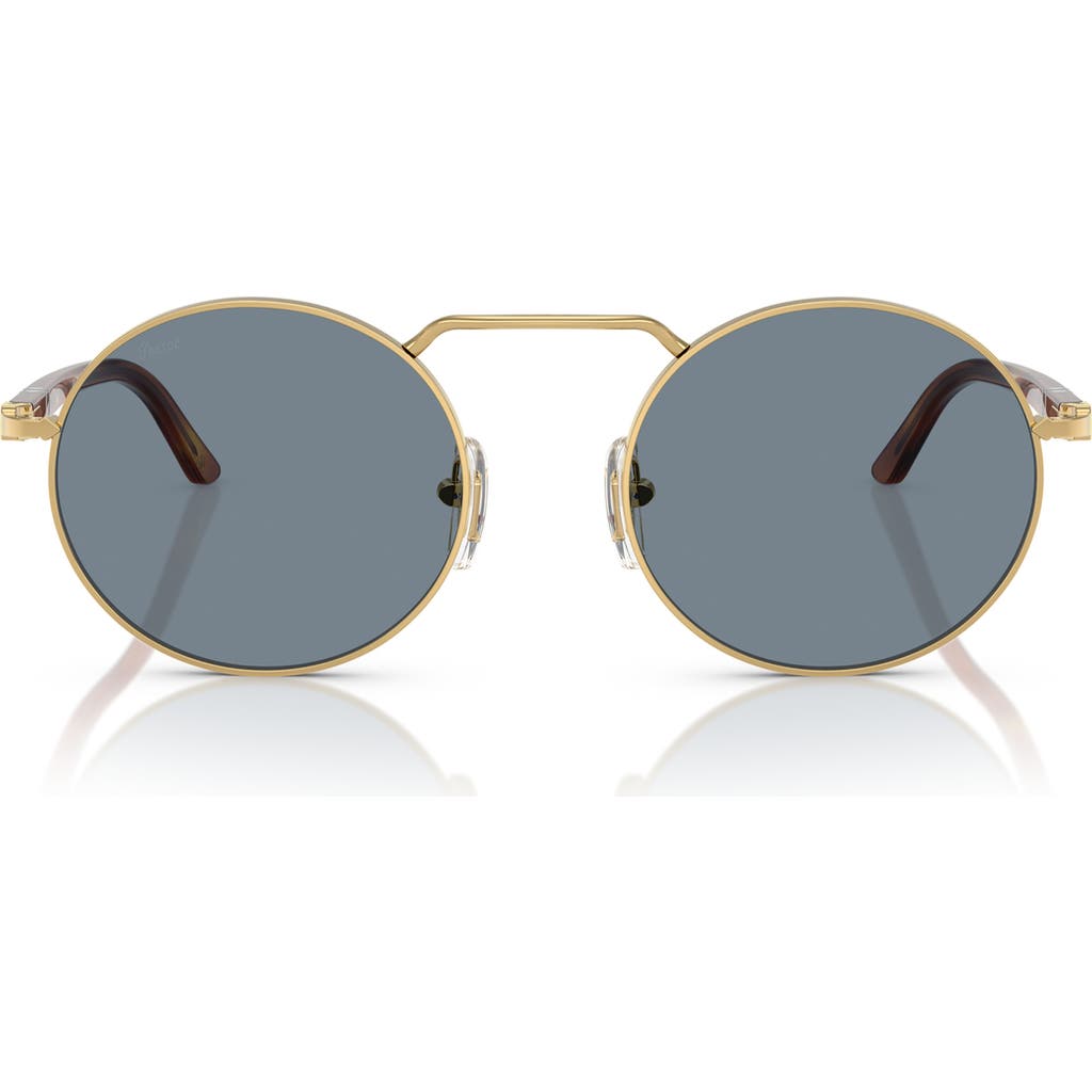 Persol 53mm Polarized Round Sunglasses In Light Blue