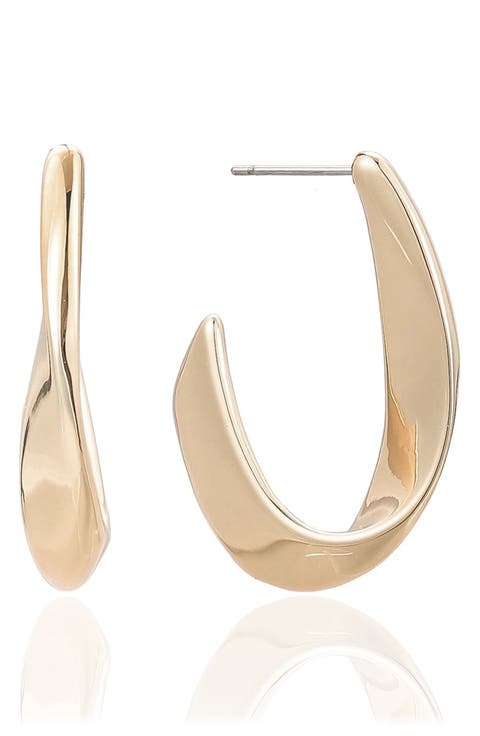 Ribbon Hoop Earrings