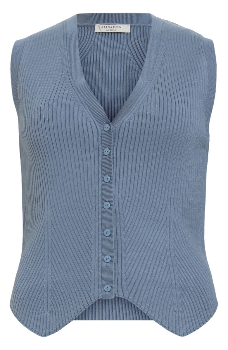 AllSaints Cruz Rib Vest, Alternate, color, Flint Grey