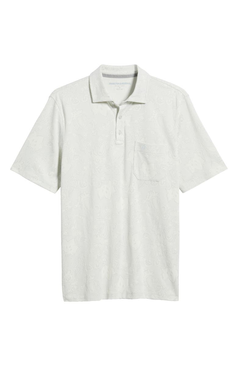 Johnston & Murphy Paisley Jacquard Polo, Alternate, color, Light Gray