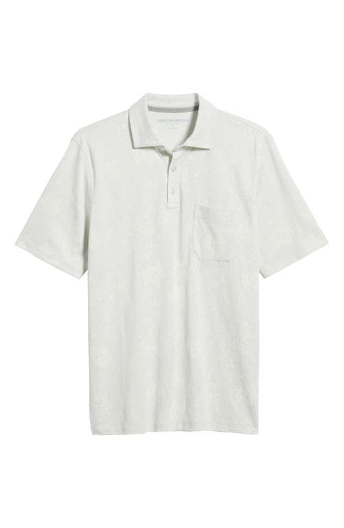 Johnston & Murphy Paisley Jacquard Polo In Light Gray