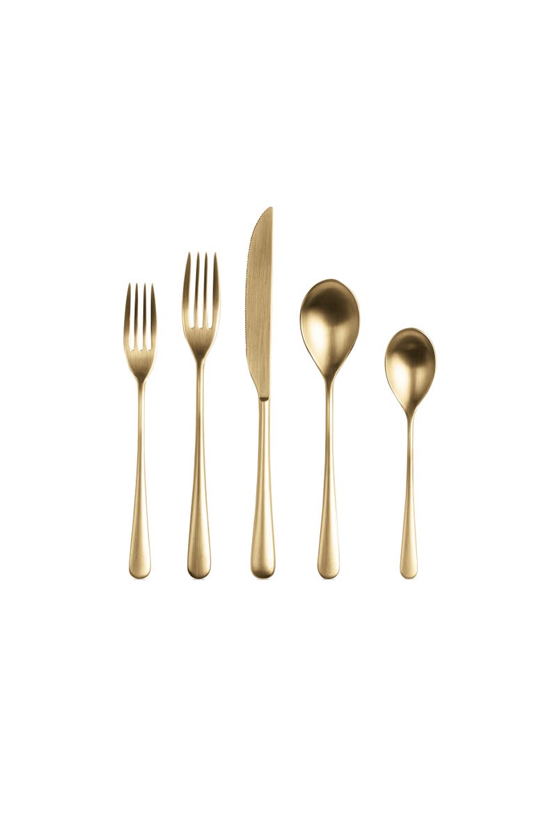 Neve Flatware Set - 20 Pieces, Main, color, Ice Gold